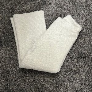 Aerie Fuzzy White Knit Pants